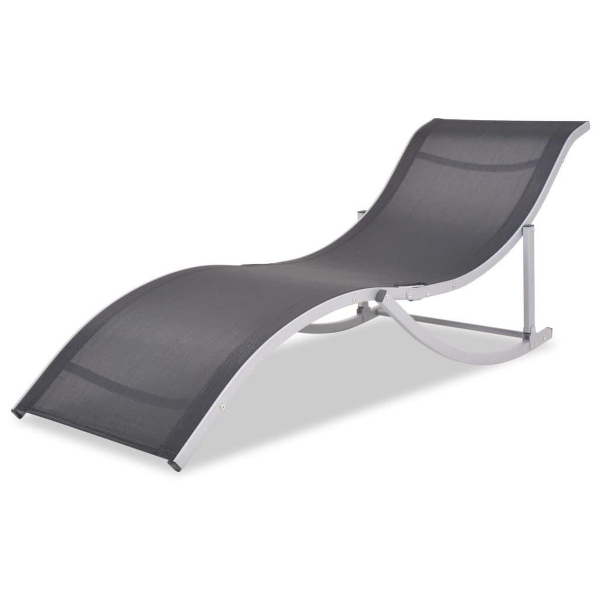 VIDAXL Chaises longues lot de 2 noir et gris