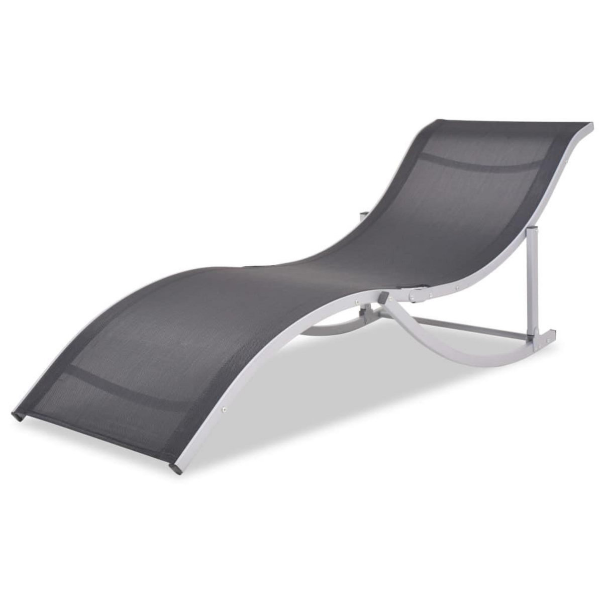 VIDAXL Chaises longues lot de 2 noir et gris