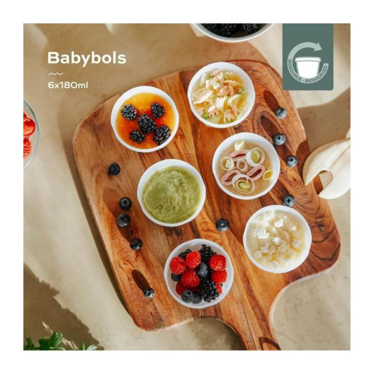 BABYMOOV Babymoov Pots de conservation Babybols Biosourcés - Lot de 6x180ml