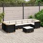 Voir la diapositive 1 : VIDAXL Salon de jardin 8 pcs avec coussins noir resine tressee