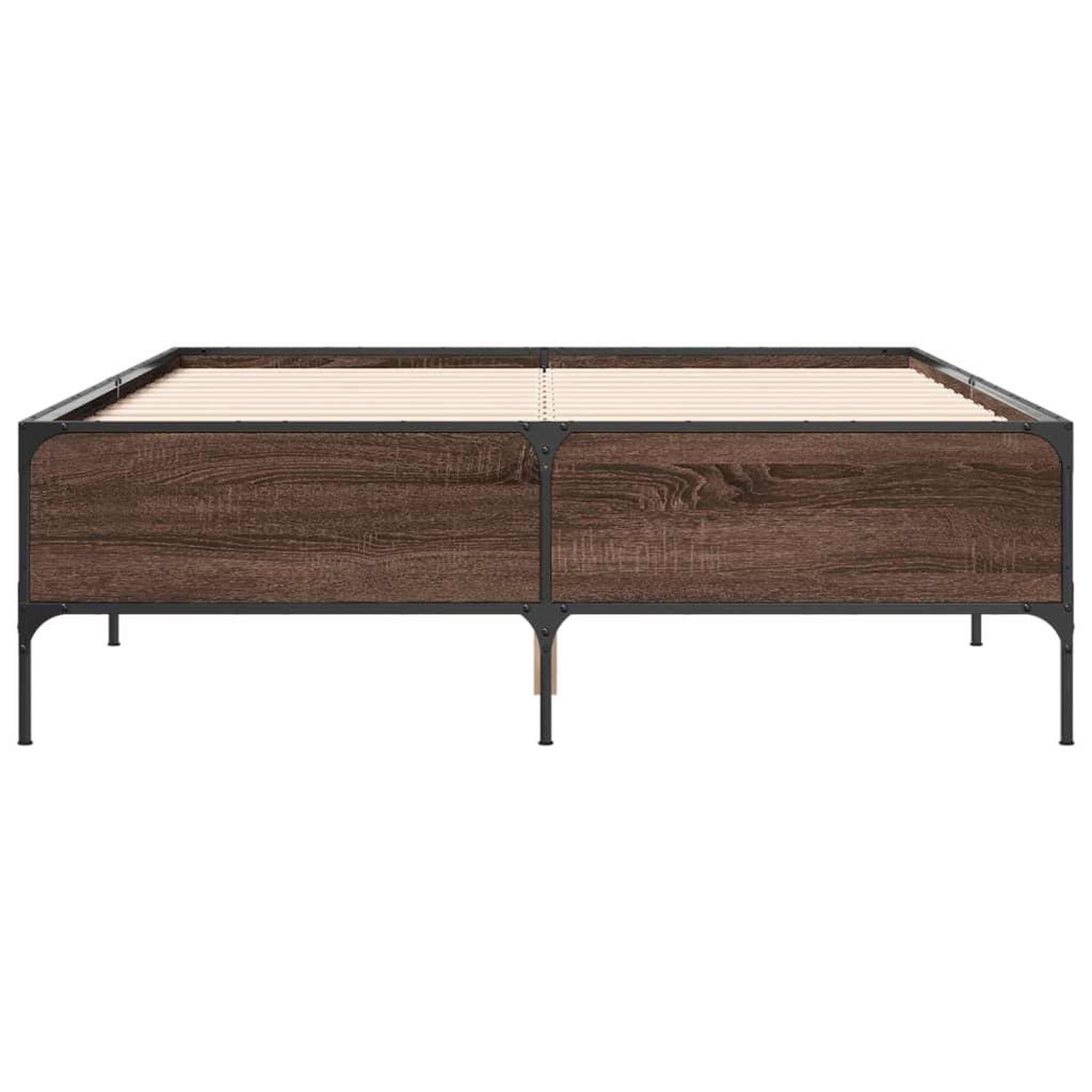 Voir la diapositive 4 : VIDAXL Cadre de lit sans matelas chene marron 140x200 cm