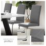 Voir la diapositive 4 : tectake Ensemble de chaises de salle à manger rembourré avec revêtement aspect cuir gris Lot de 8