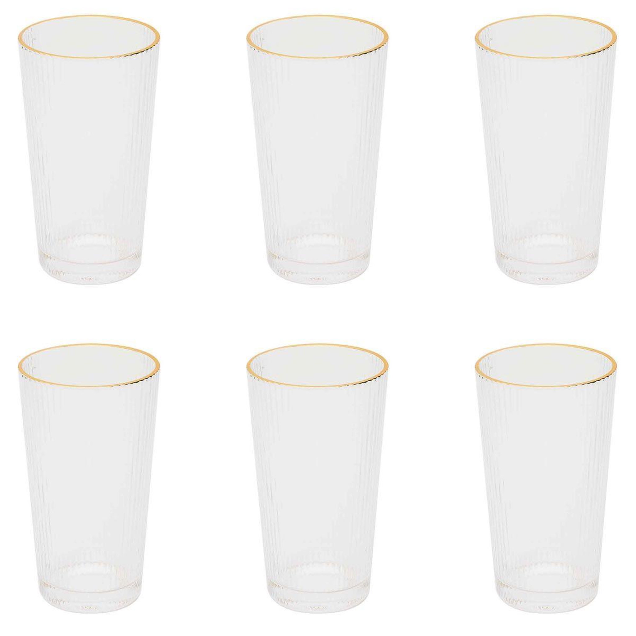 The Home Deco Factory Lot de 6 verres design  liseré  40cl transparent