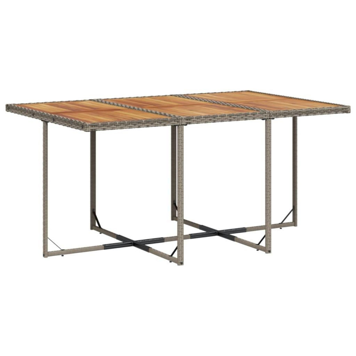 VIDAXL Ensemble a manger de jardin et coussins 7 pcs gris rotin