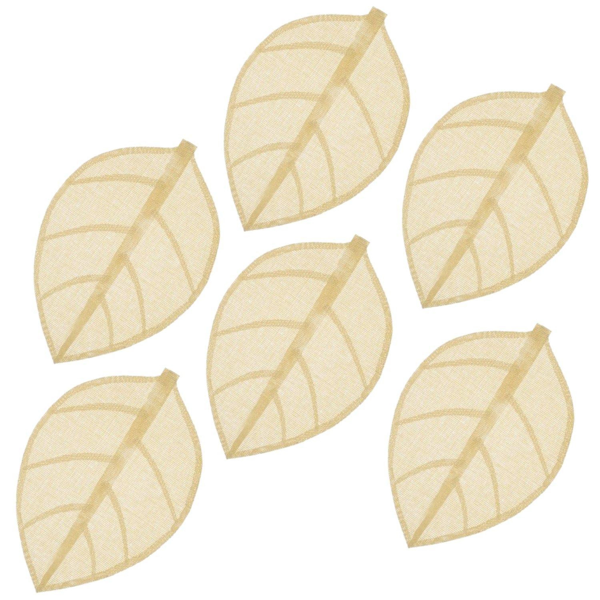 ATMOSPHERA Lot de 6 sets de table motif feuille - 50 x 33 cm - Naturel
