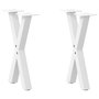Voir la diapositive 1 : VIDAXL Pieds de table basse forme de X 2 pcs blanc 38x(42-43) cm acier