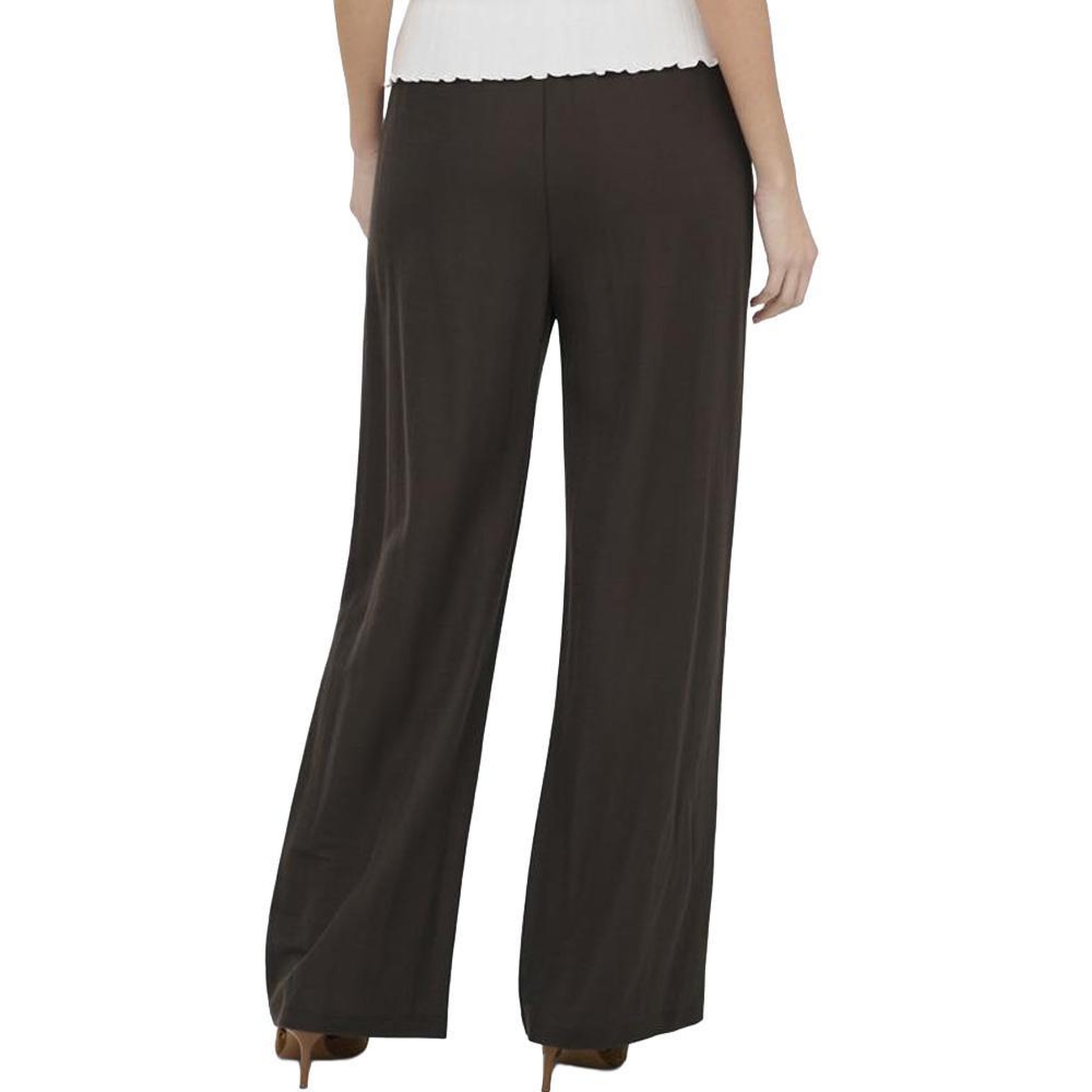 Voir la diapositive 2 : JACQUELINE DE YONG Pantalon fluide Marron Femme JDY Leslie