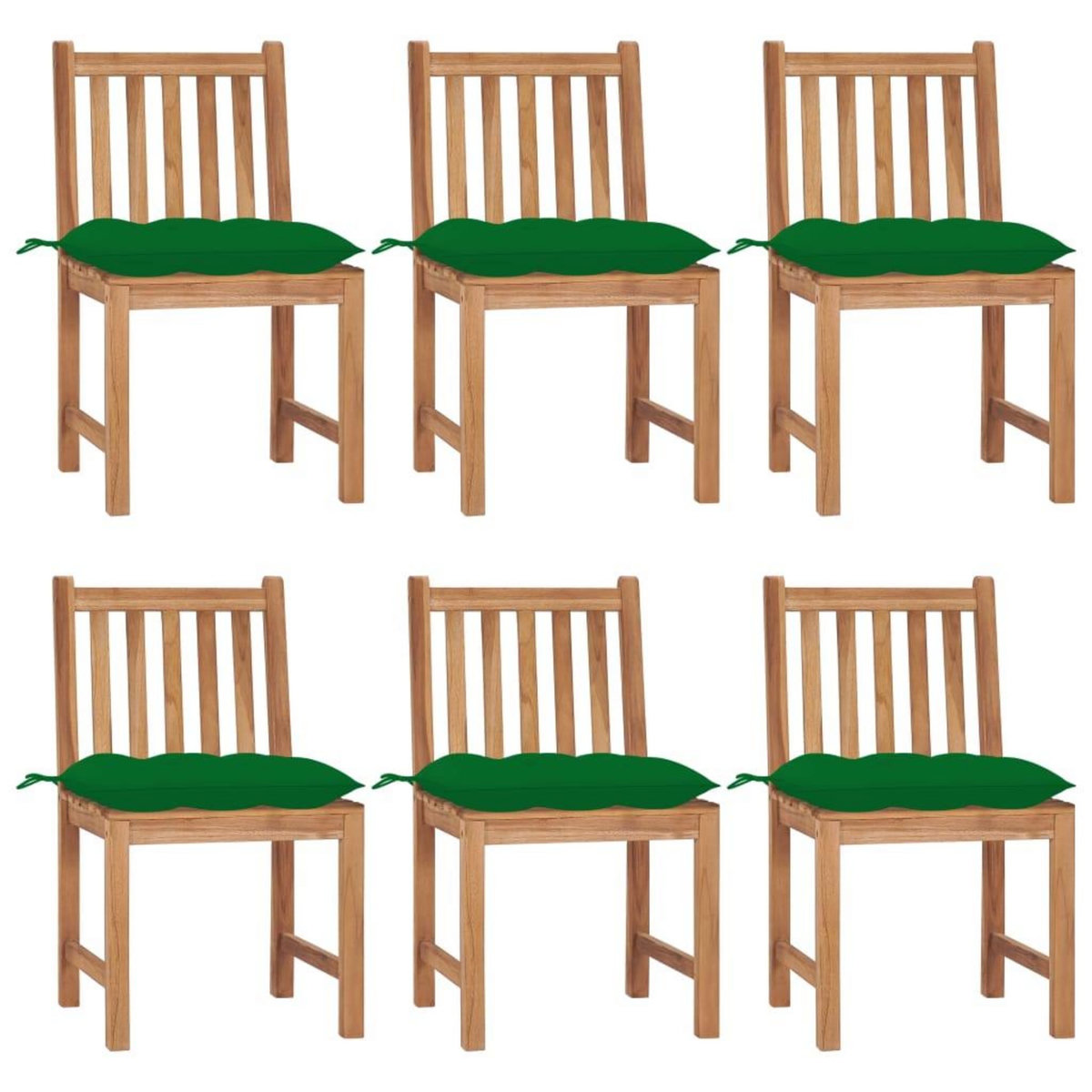 VIDAXL Chaises de jardin lot de 6 avec coussins Bois de teck massif