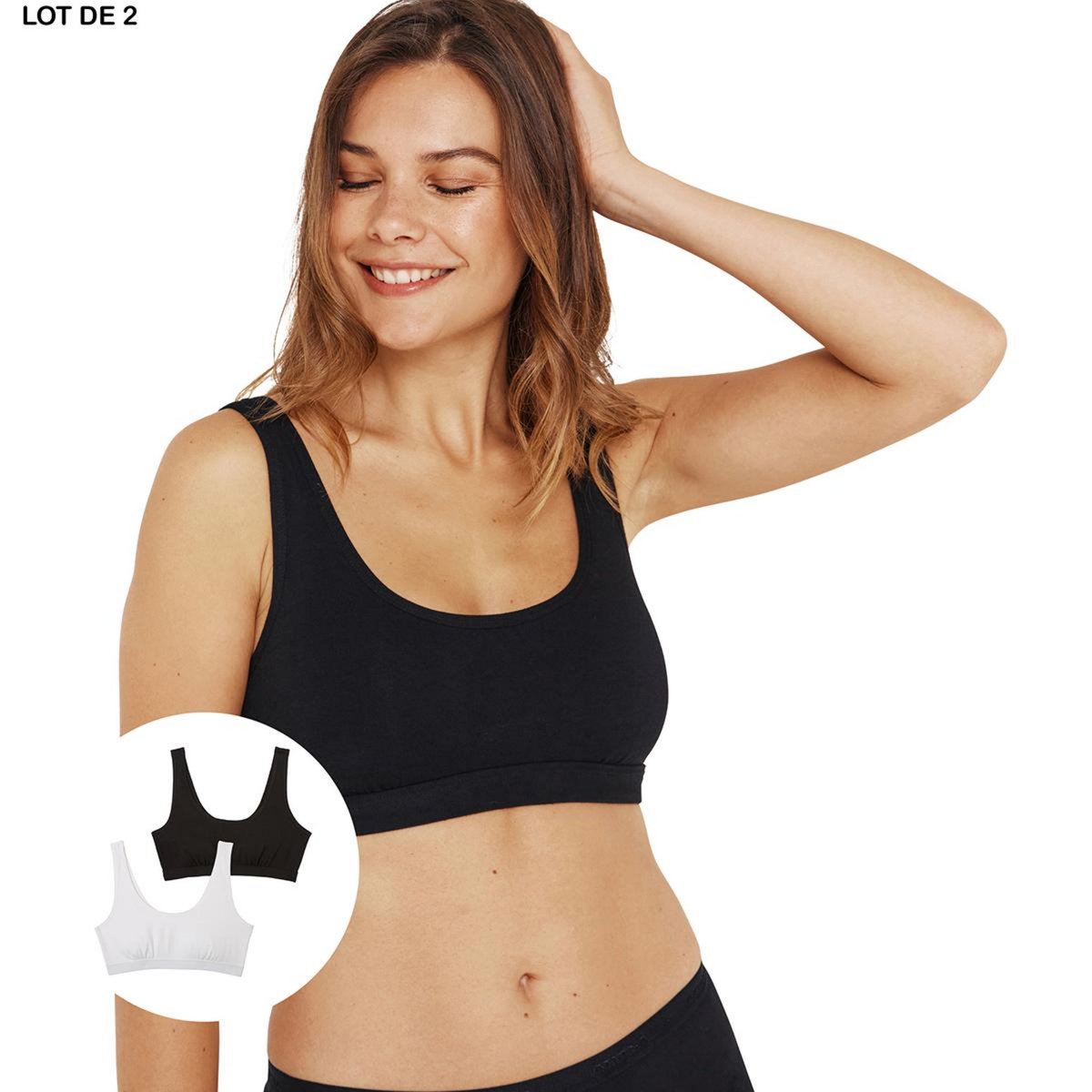 Athena Lot de 2 brassières femme Ecopack Basic
