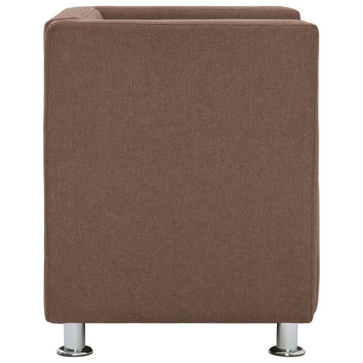 VIDAXL Fauteuil cube Marron Tissu