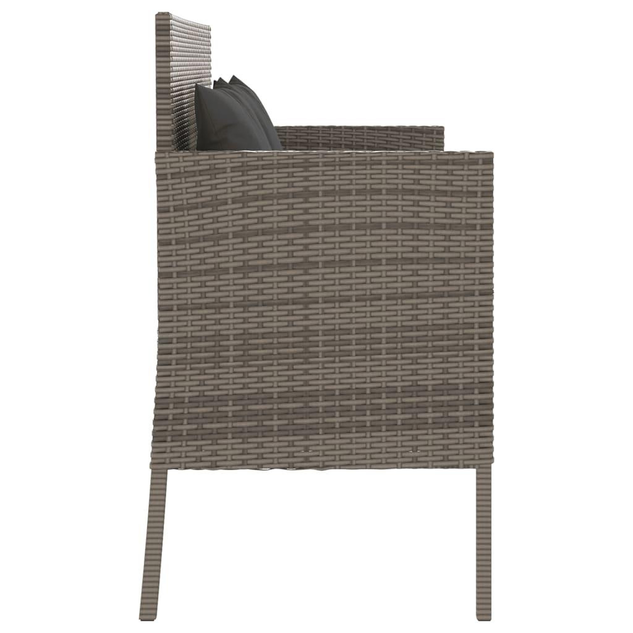 Voir la diapositive 5 : VIDAXL Banc de jardin avec coussins gris resine tressee