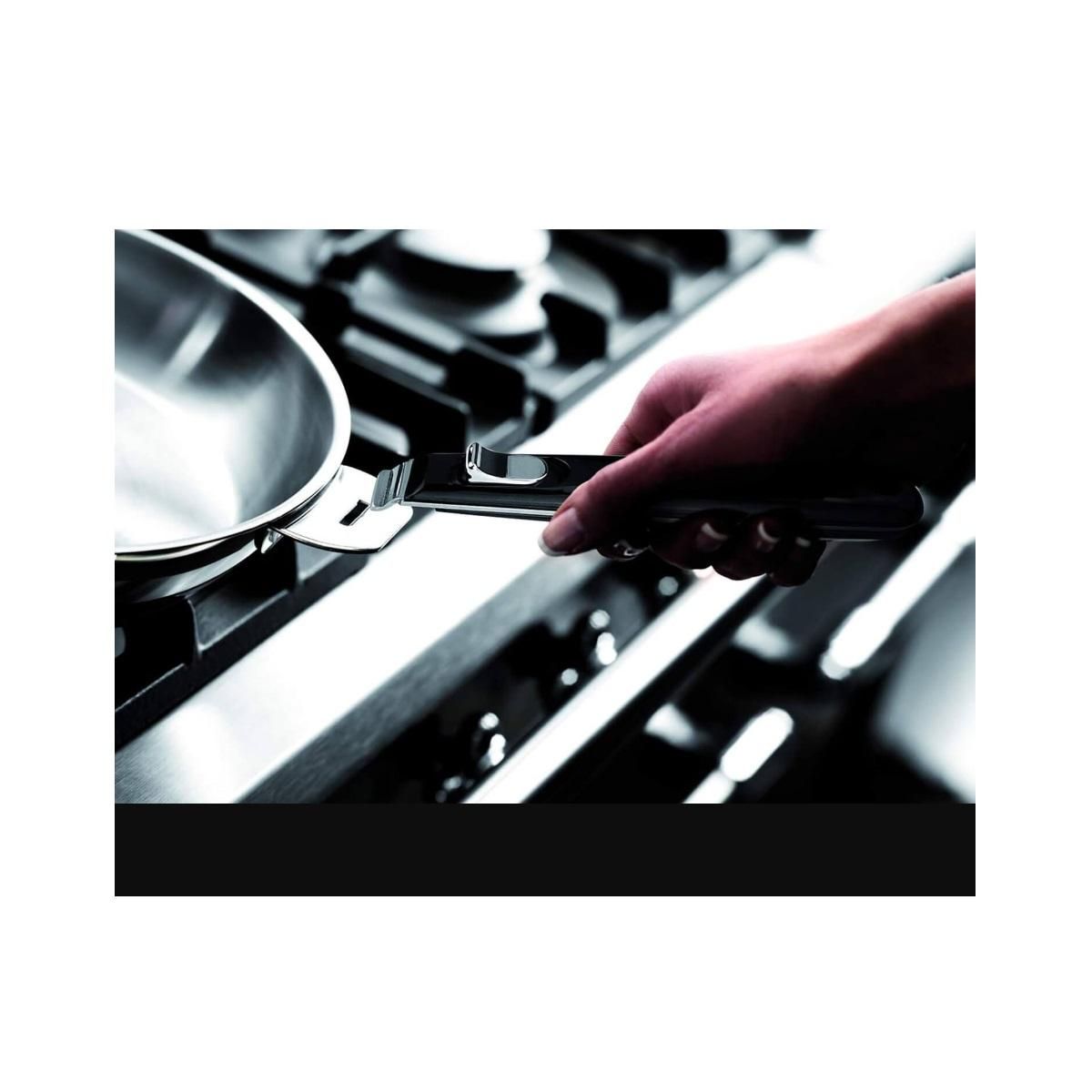 Lagostina Lot de 2 poêles inox 24 et 28 cm + poignée - 012138600003