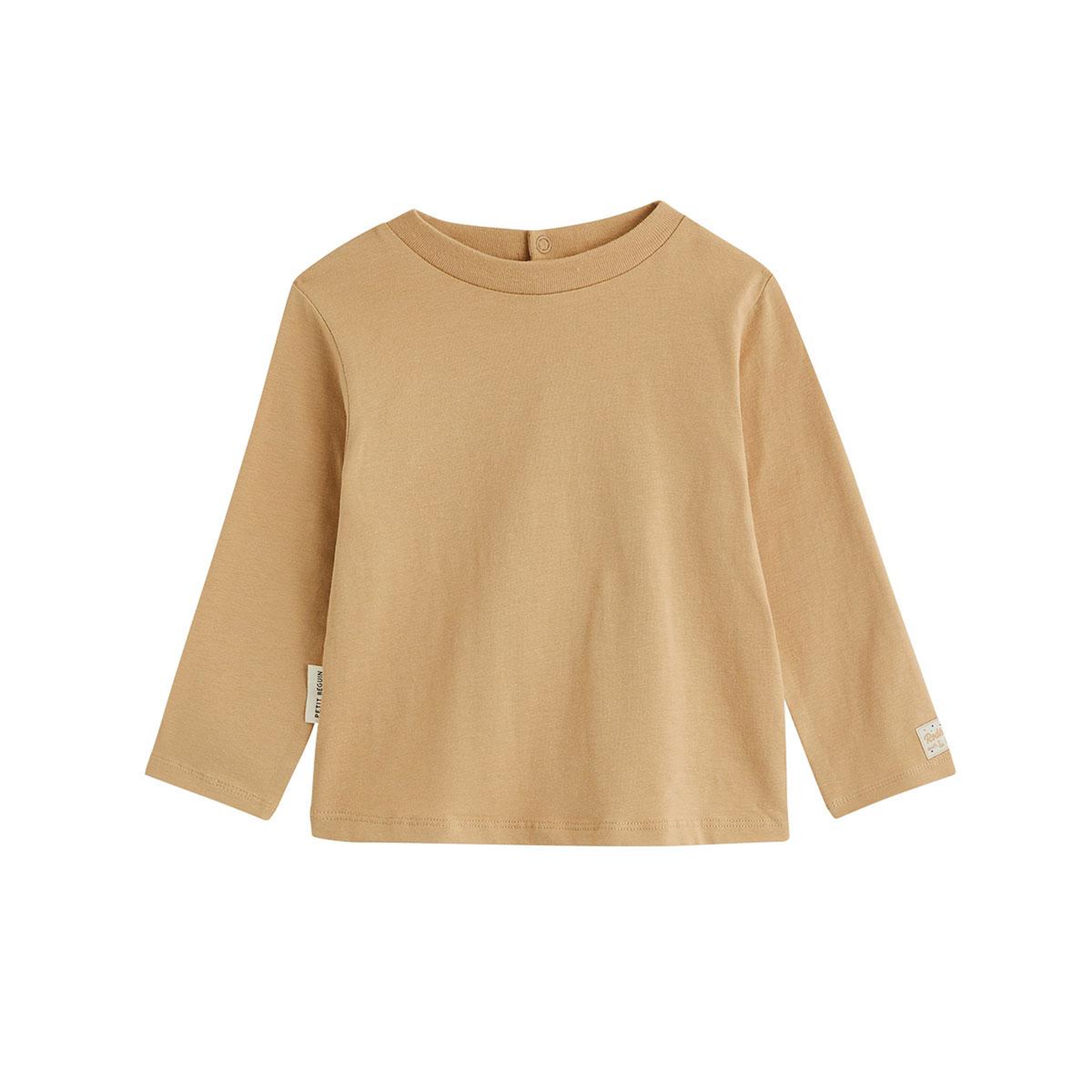 Voir la diapositive 5 : PETIT BEGUIN Ensemble salopette bébé en molleton et t-shirt moka