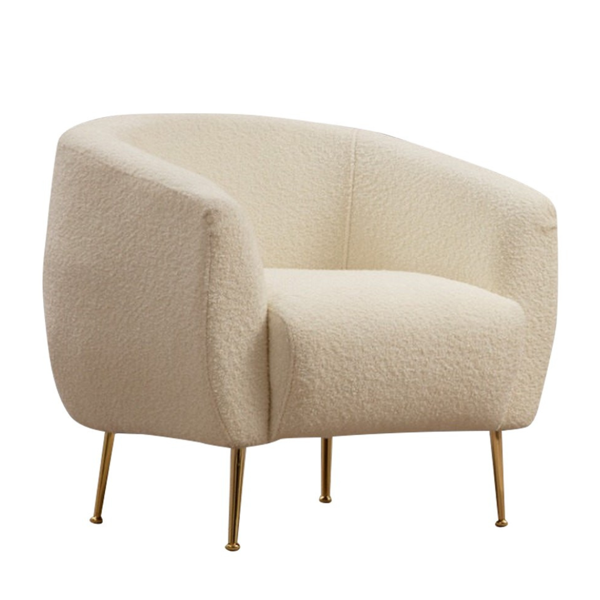 CONCEPT USINE Fauteuil bouclettes rond crème GARCIA