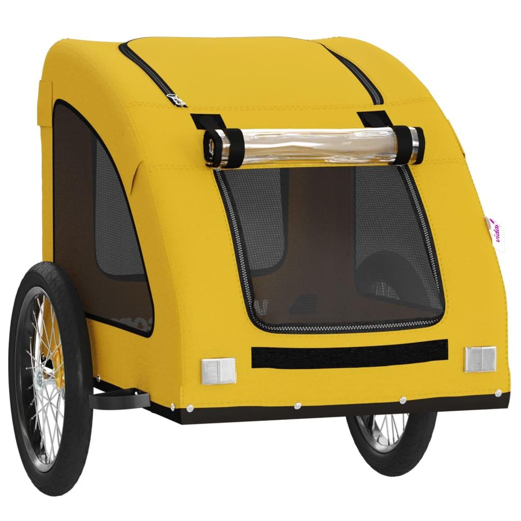Voir la diapositive 5 : VIDAXL Remorque de velo pour animaux de compagnie jaune