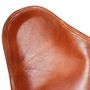 Voir la diapositive 5 : VIDAXL Chaise papillon Marron Cuir veritable