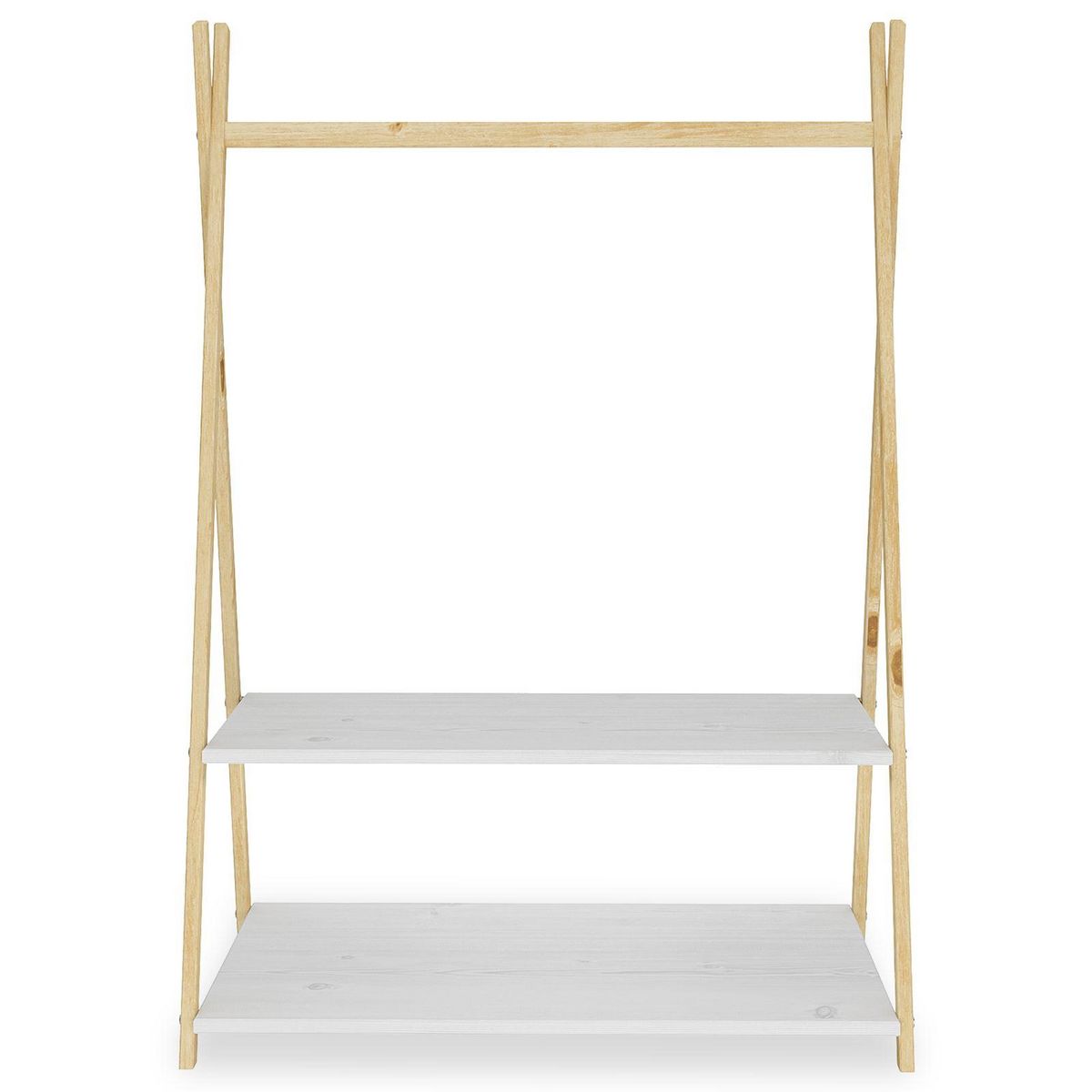 IDIMEX Penderie enfant DANILO avec étagères, en pin massif