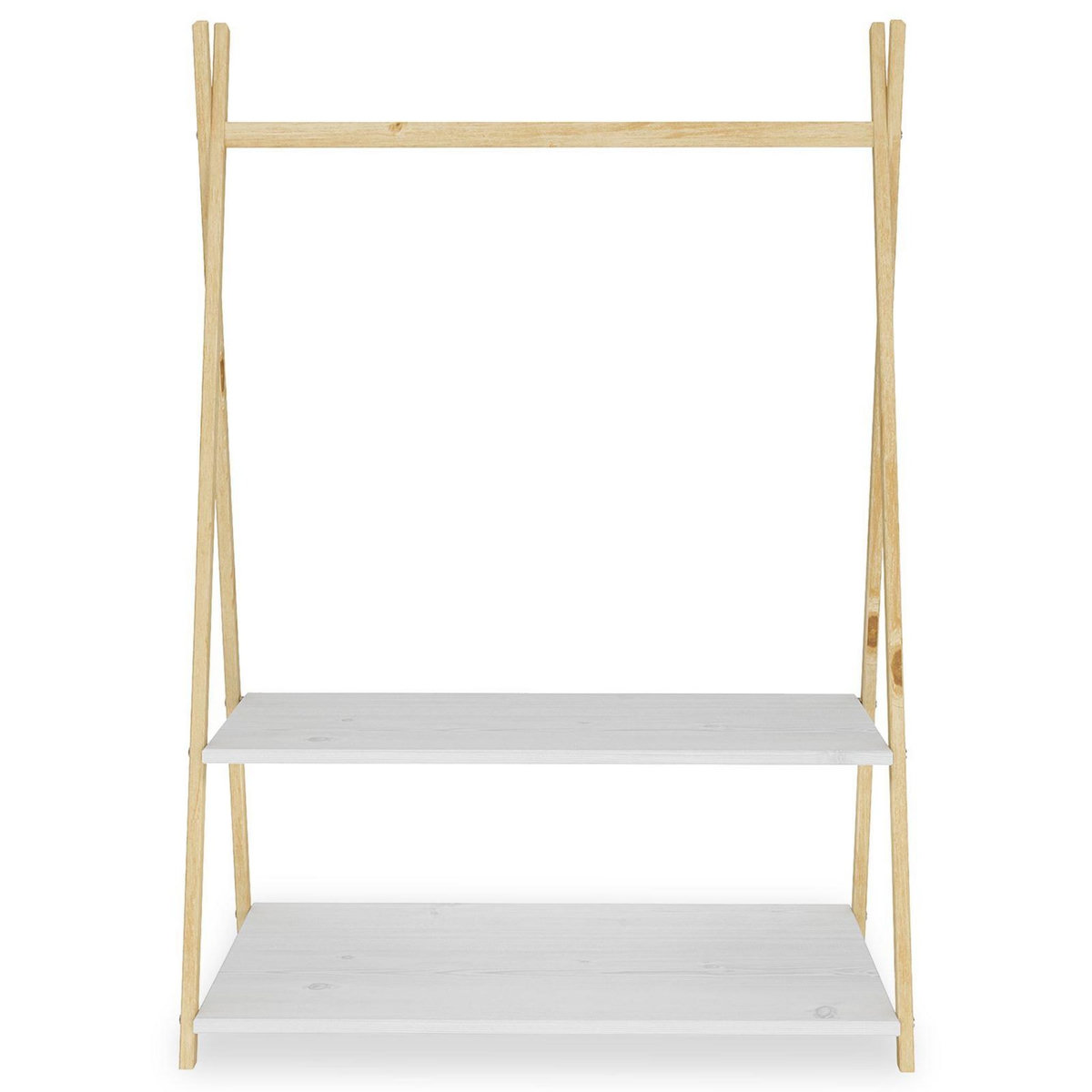 IDIMEX Penderie enfant DANILO avec étagères, en pin massif