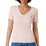 CALVIN KLEIN JEANS T shirt  Clair Femme Calvin Klein Jeans  abel Rib. Coloris disponibles : Rose