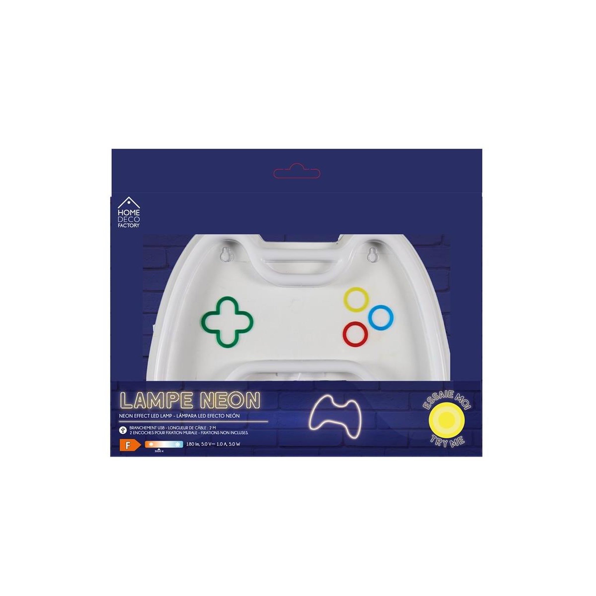 Voir la diapositive 3 : The concept Factory Lampe led effet néon  gaming  24cm jaune