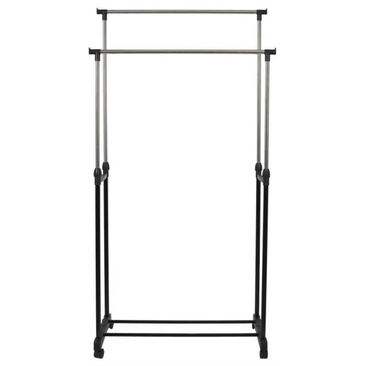 Paris Prix Portant à Vêtements Roulettes  Double  160cm Noir