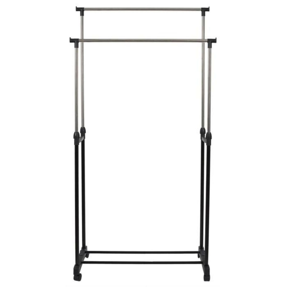 Paris Prix Portant à Vêtements Roulettes  Double  160cm Noir