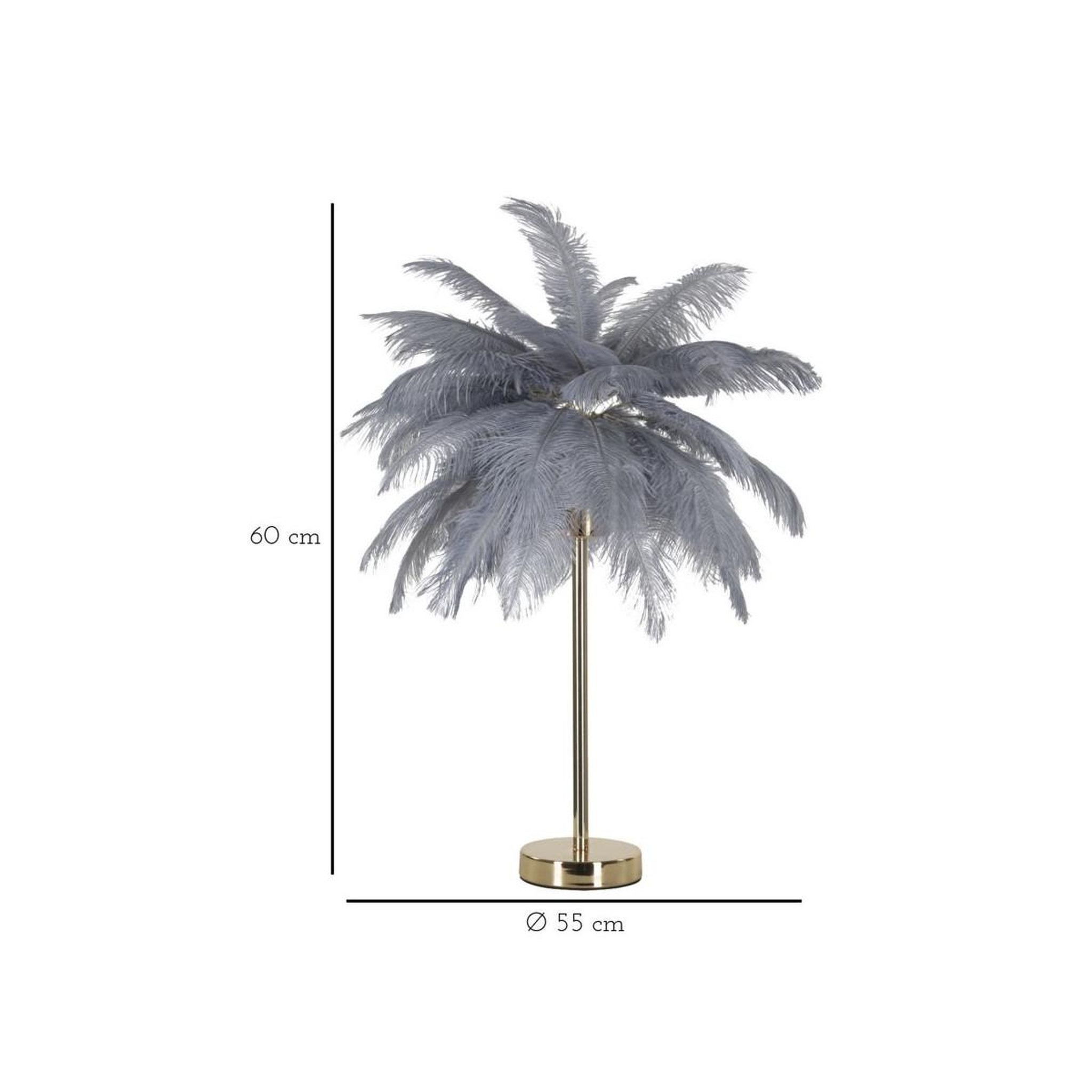 Voir la diapositive 6 : Paris Prix Lampe à poser imitation plume  palm  60cm or & gris