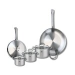 ELO Ensemble de 2 Poêles de cuisson 24 et 32 cm et 3 faitouts 12, 14 et 16 cm Elo Profi Citrin