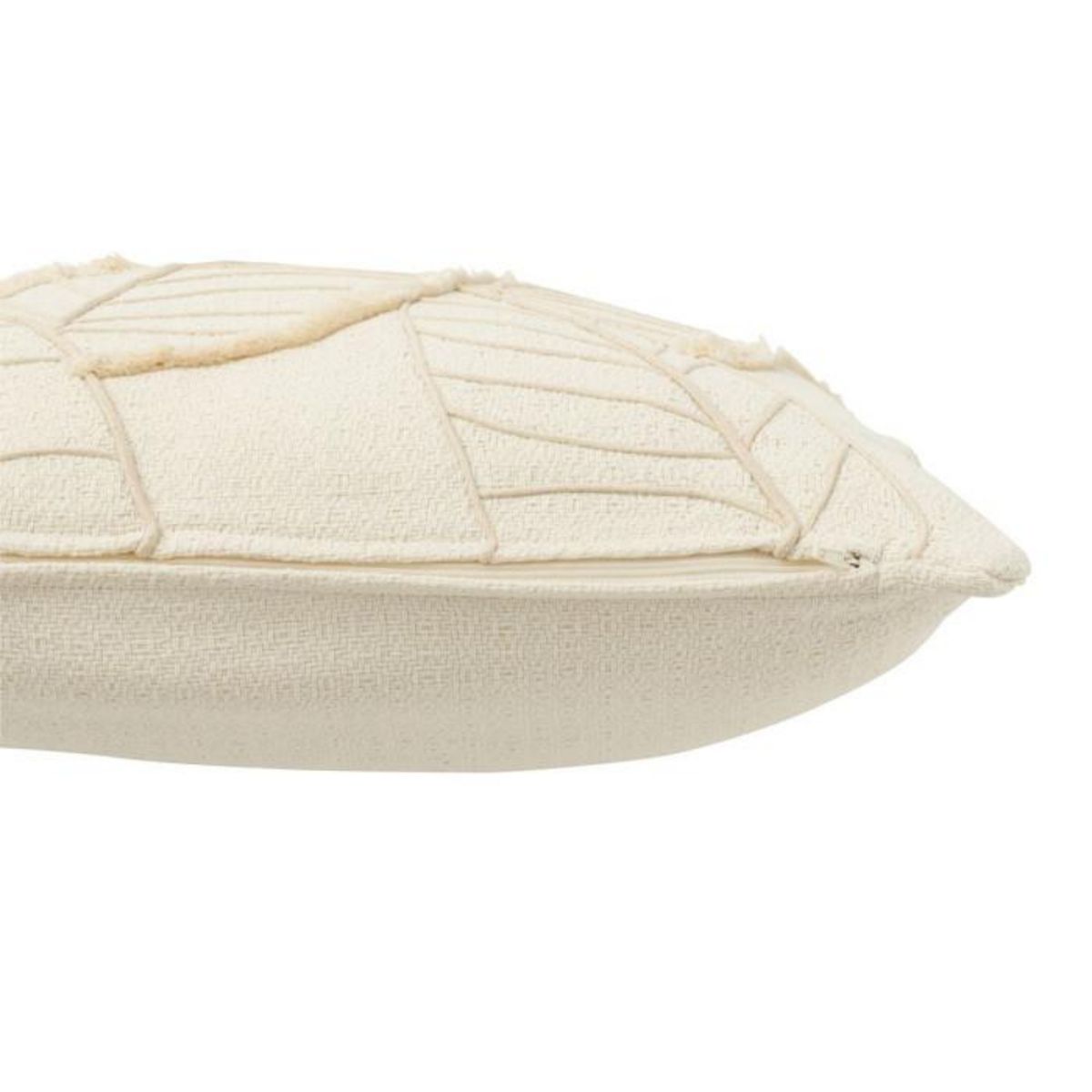 Paris Prix Coussin Déco Feuilles  Lara  43x43cm Blanc