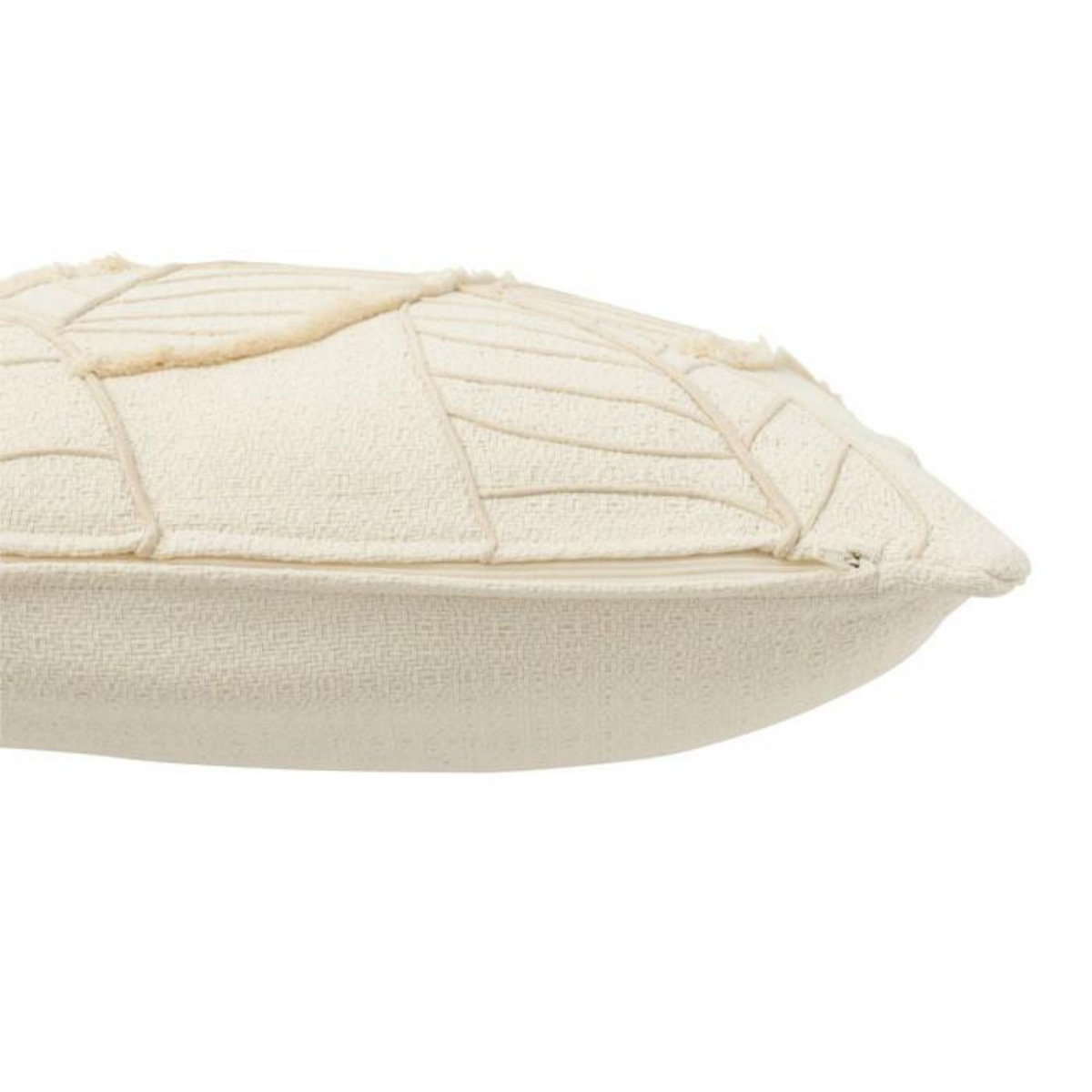 Paris Prix Coussin Déco Feuilles  Lara  43x43cm Blanc