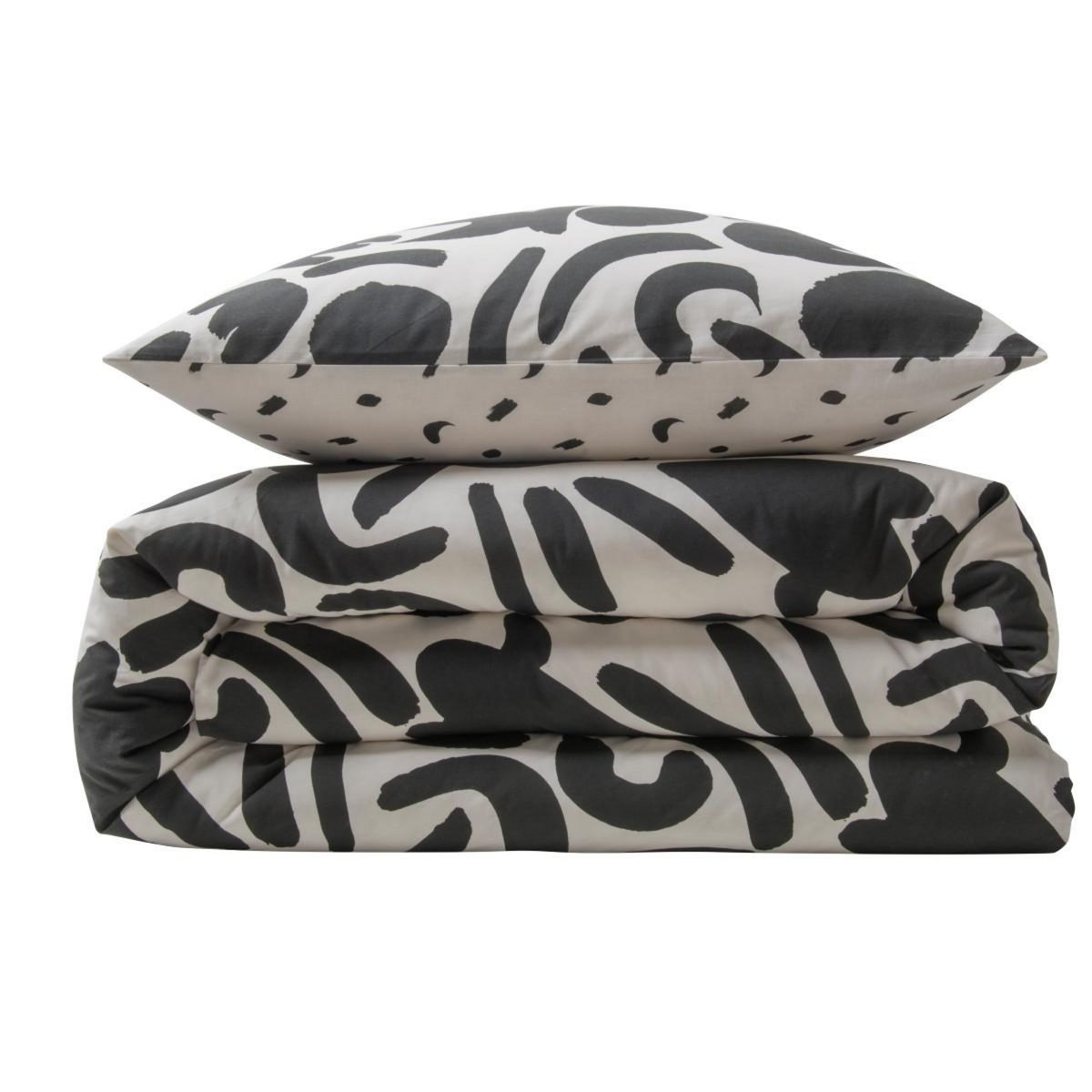 FUTURE HOME Parure de lit 2 personnes géométrique bicolore