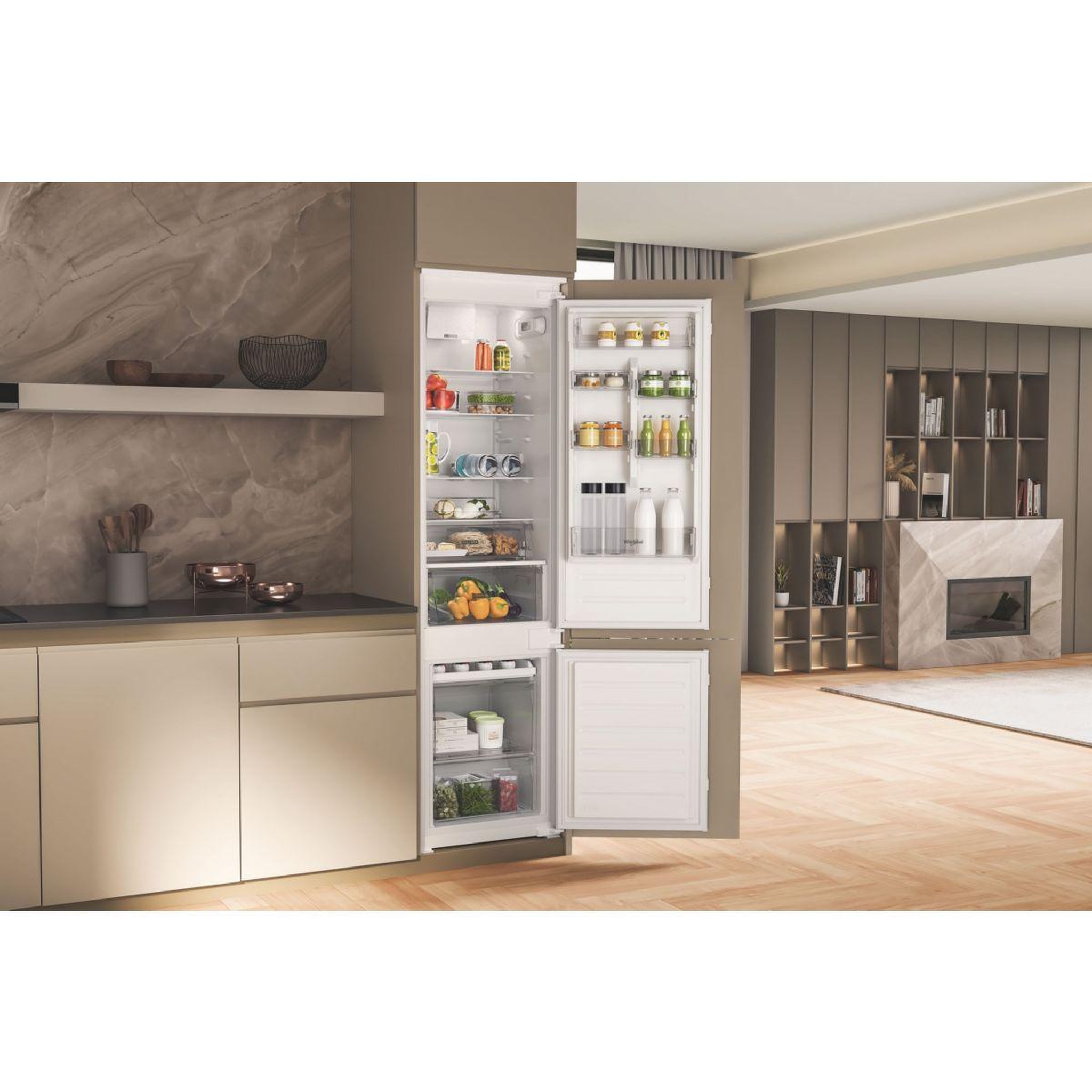 Voir la diapositive 2 : Whirlpool Réfrigérateur combiné encastrable whc20d021b2 6ème sens 193cm