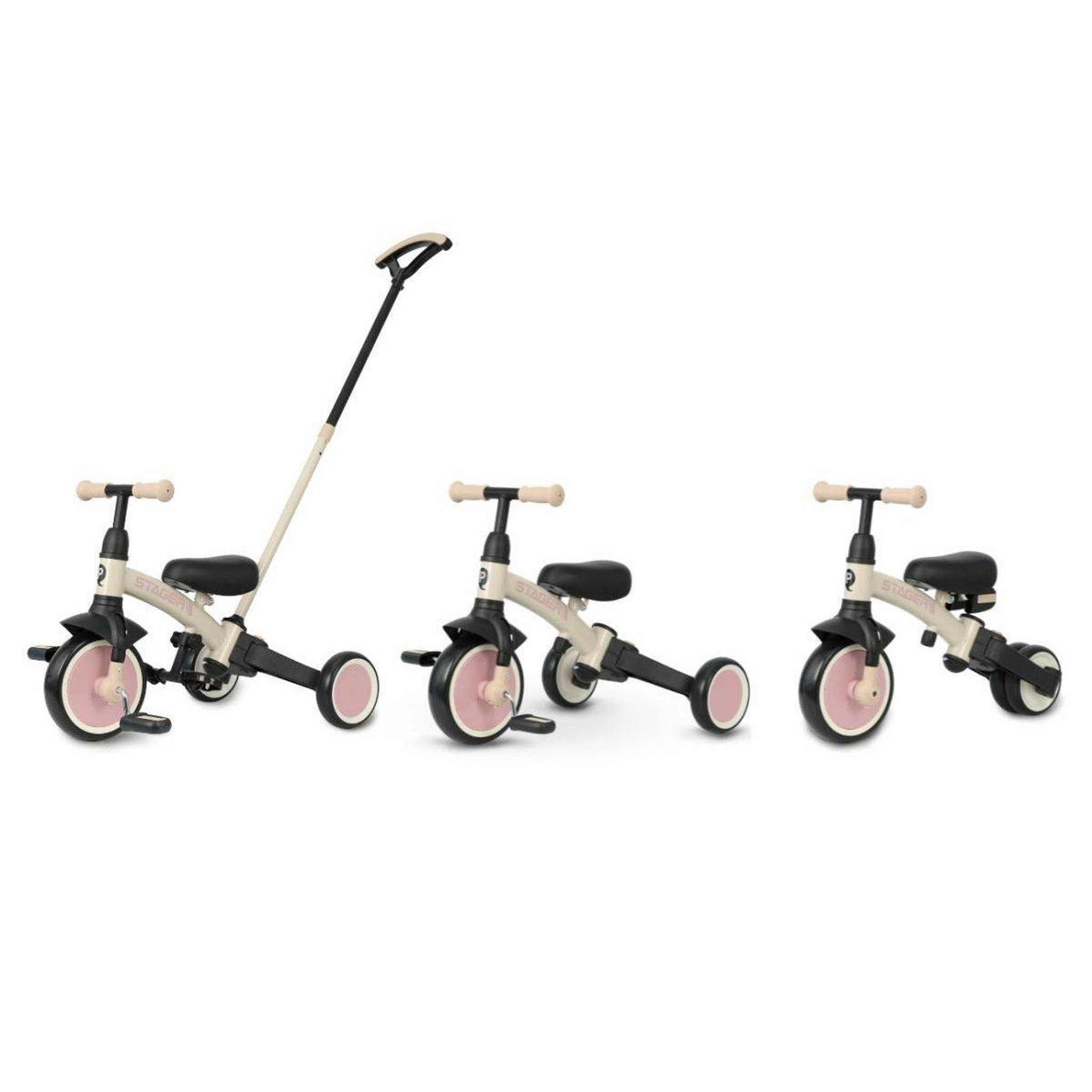 Voir la diapositive 2 : QPLAY Tricycle  stager 3-en-1 rose
