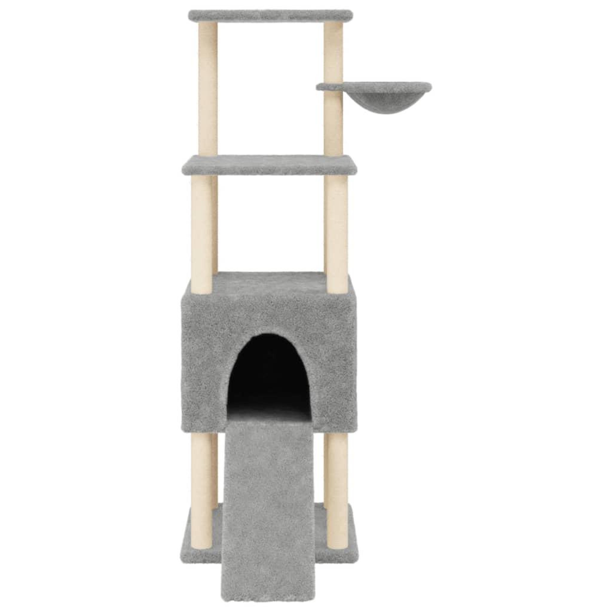 Voir la diapositive 4 : VIDAXL Arbre a chat avec griffoirs en sisal Gris clair 153 cm