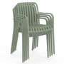Voir la diapositive 4 : ID MARKET Lot de 4 chaises de jardin empilables BILBAO en polypropylène vert