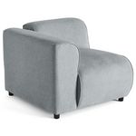 LISA DESIGN Suaro - module d'assise d'angle gauche en tissu texturé. Coloris disponibles : Vert, Bleu, Orange, Noir, Gris, Beige