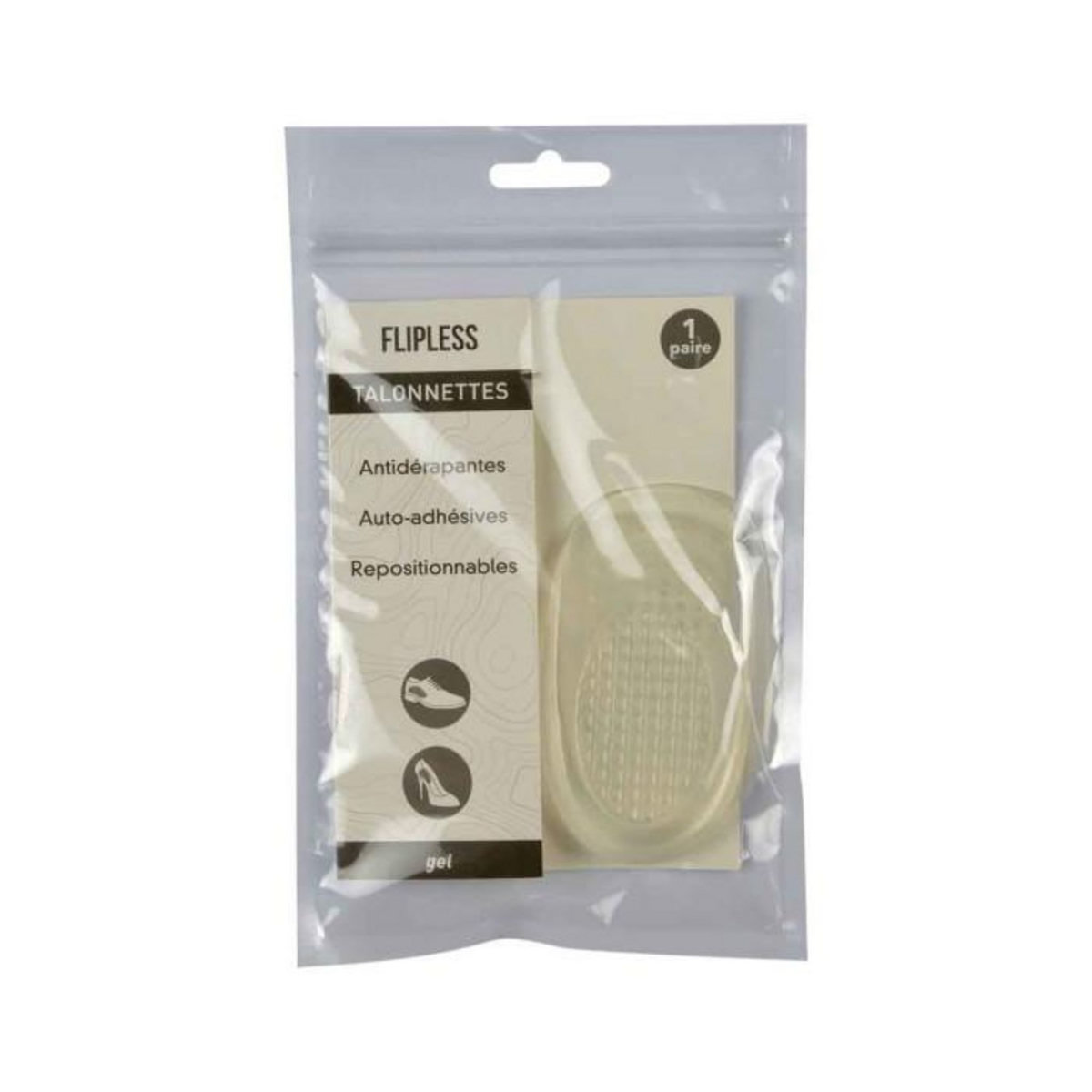 Paris Prix Lot de 2 Talonnettes Chaussures  Gel  Transparent