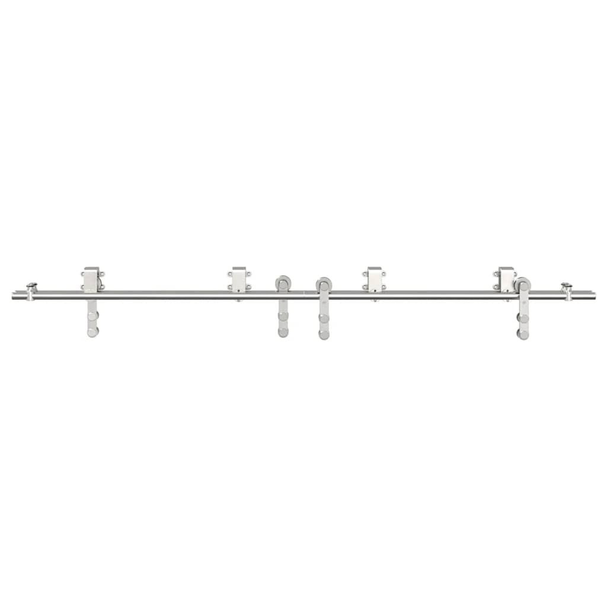 Voir la diapositive 5 : VIDAXL Kit fixation porte coulissante 200 cm Acier inoxydable Argente
