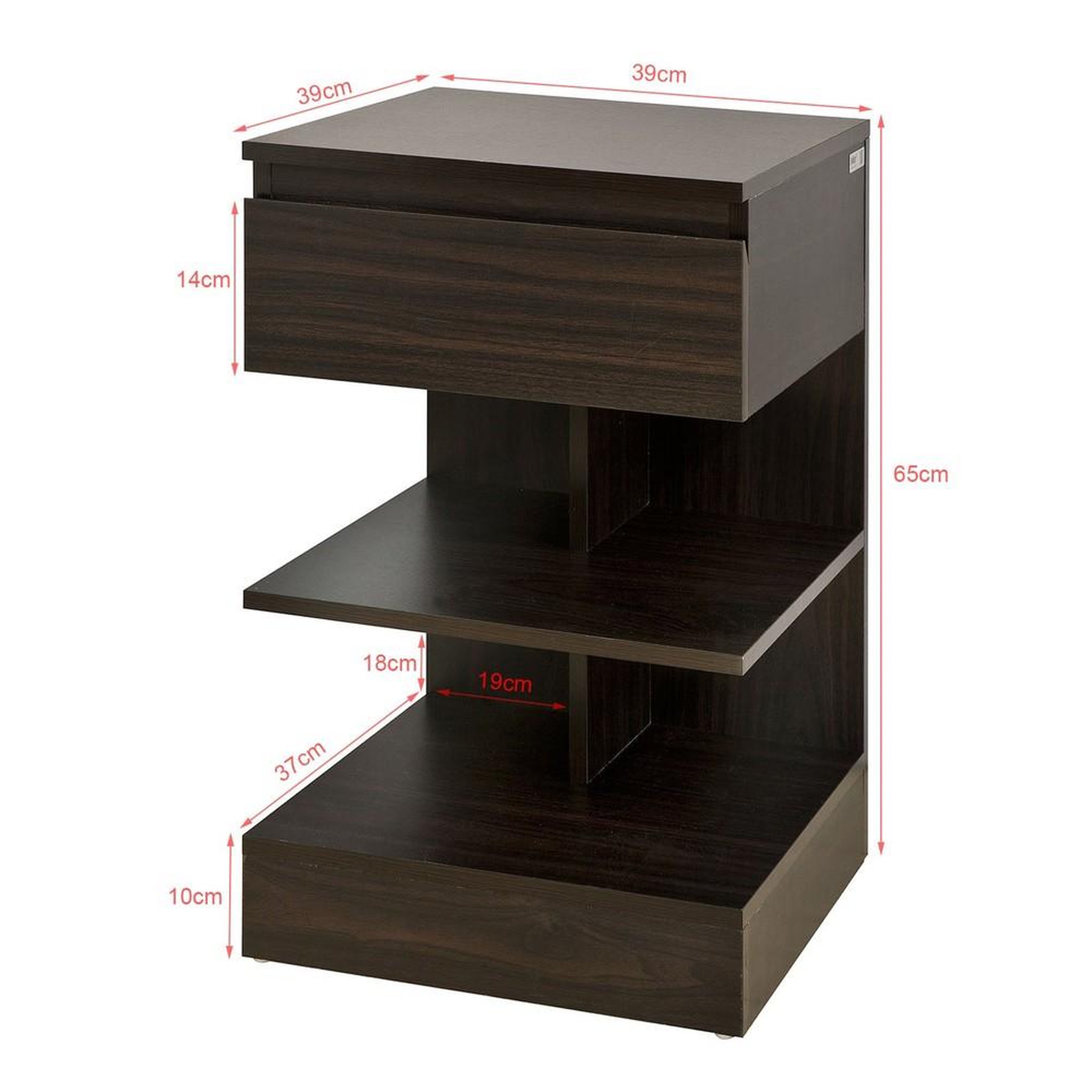 Voir la diapositive 3 : SOBUY SoBuy - Table De Chevet à un tiroir - Moderne - FBT49