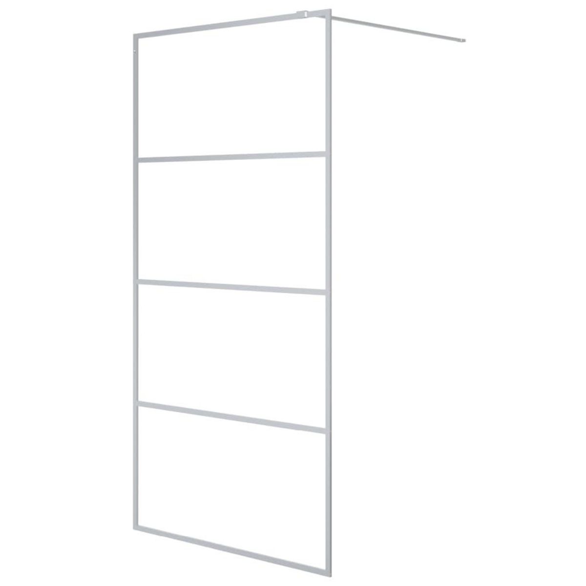 VIDAXL Paroi de douche Argente 100x195 cm Verre ESG transparent