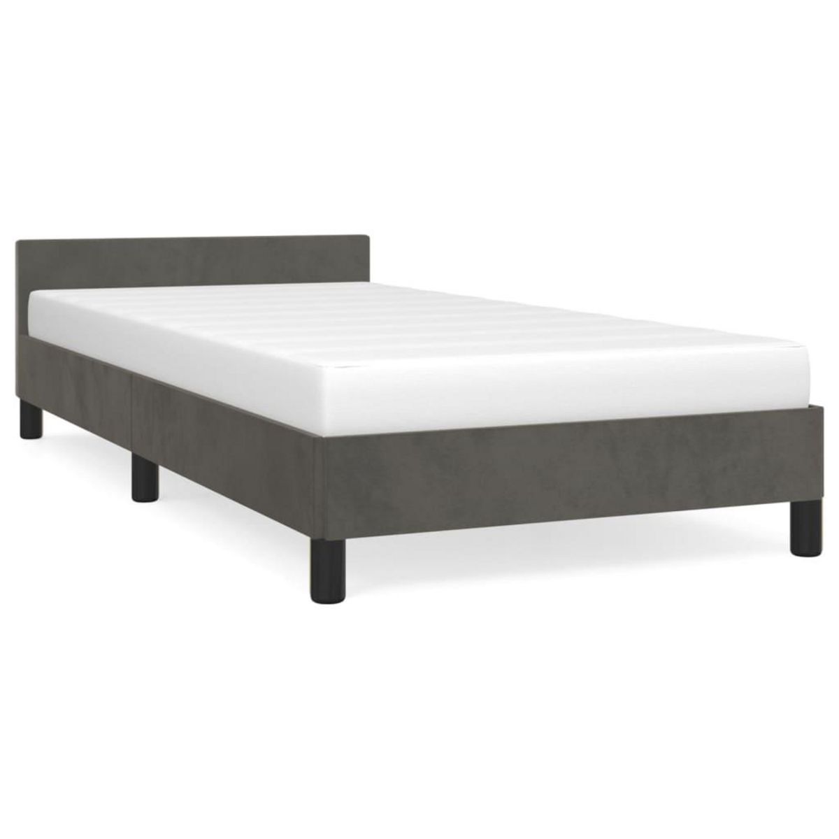 VIDAXL Cadre de lit sans matelas gris fonce 100x200 cm velours
