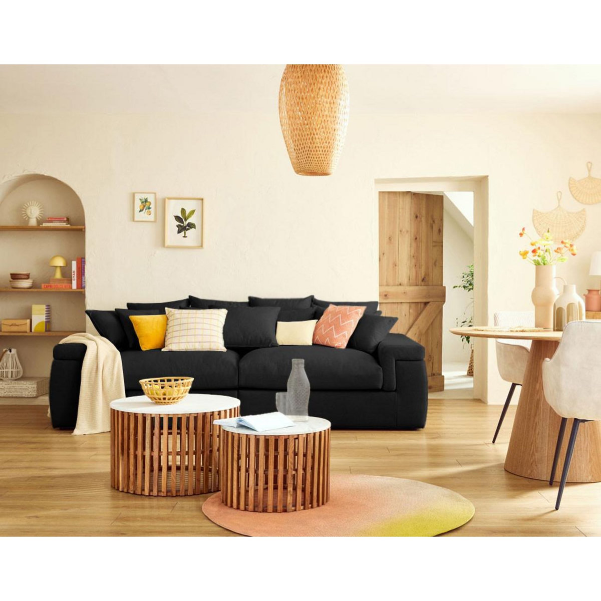 LISA DESIGN Sergio - canapé 4 places - assise profonde - en tissu