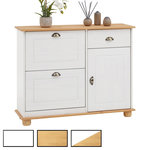 IDIMEX Meuble à chaussures en pin COLMAR. Coloris disponibles : Blanc, Bicolore