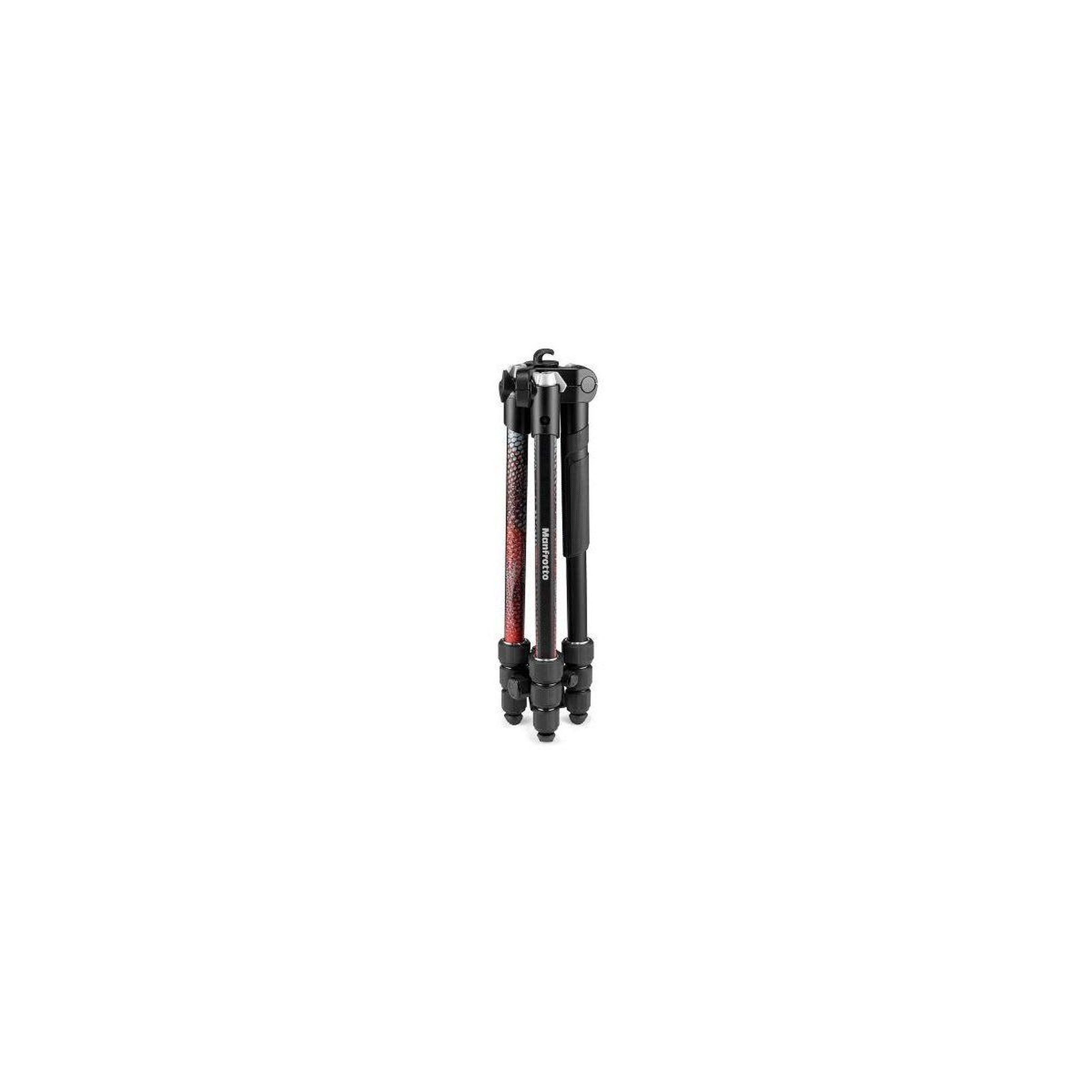 Voir la diapositive 2 : MANFROTTO Trépied element mii aluminium red 4 sections bh