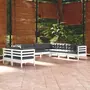 VIDAXL Salon de jardin 9 pcs avec coussins blanc bois de pin massif