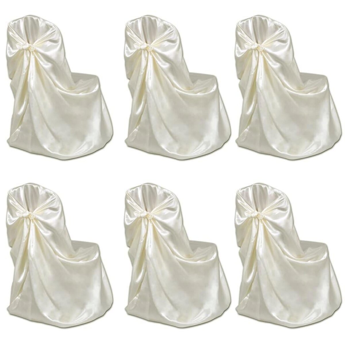 VIDAXL Housse de chaise creme pour le banquet de mariage 6 pieces