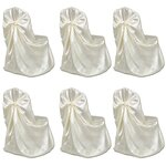 VIDAXL Housse de chaise creme pour le banquet de mariage 6 pieces