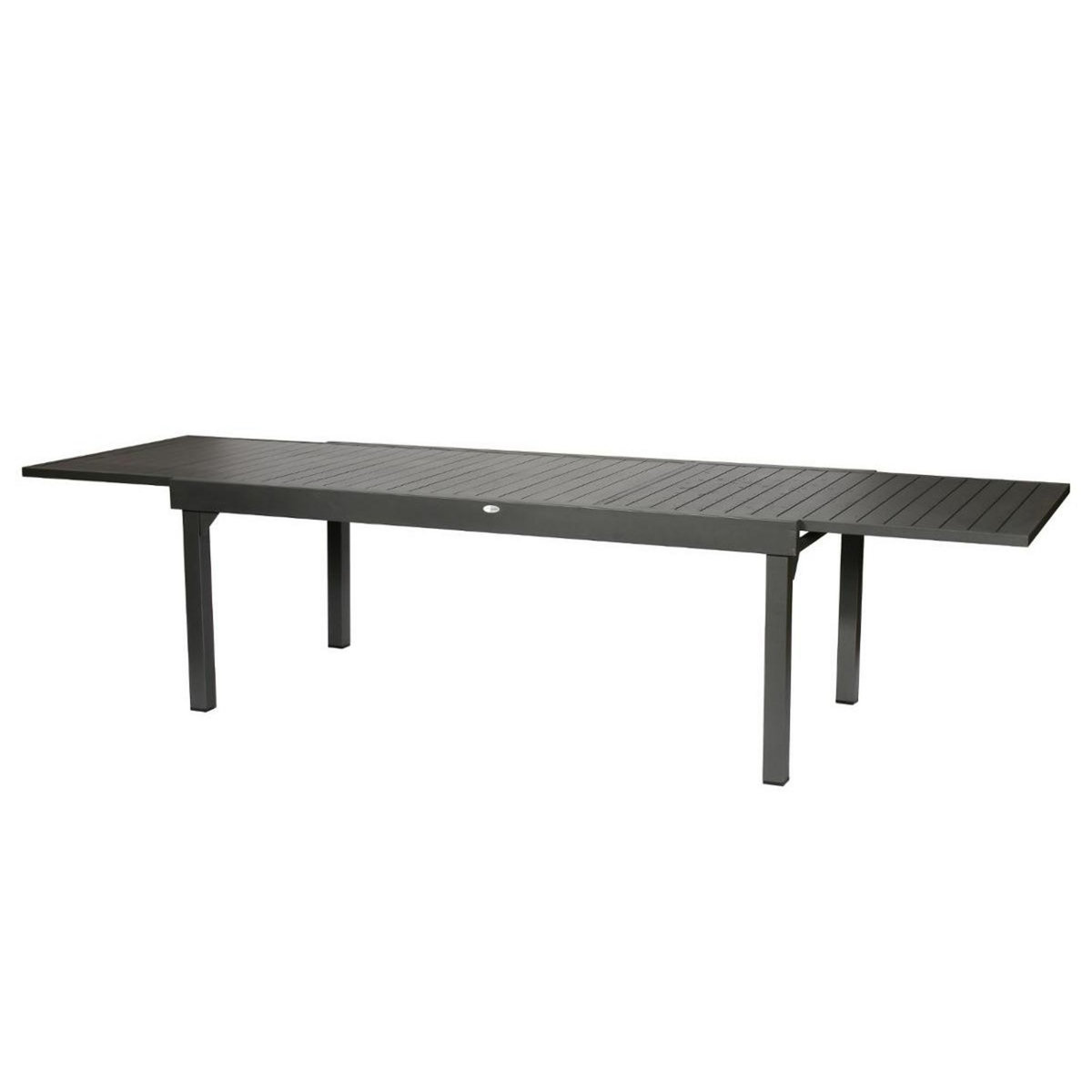 HESPERIDE Table extensible rectangulaire alu Piazza 10/12 places Graphite - Hespéride