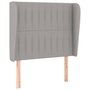 Voir la diapositive 2 : VIDAXL Tete de lit avec oreilles Gris clair 103x23x118/128 cm Tissu