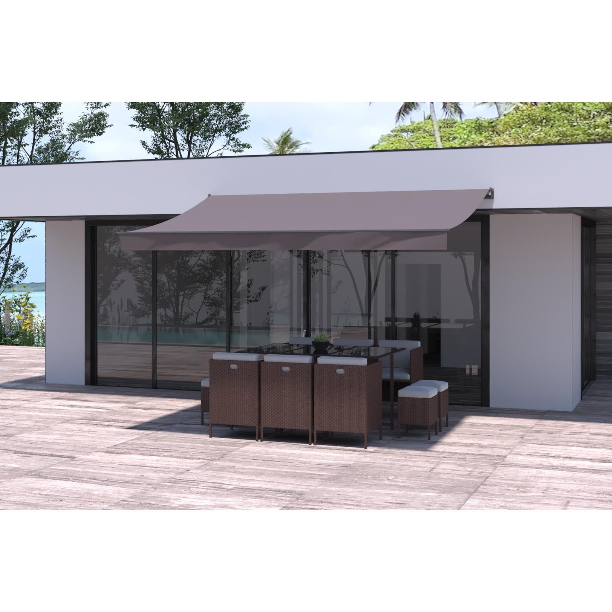Voir la diapositive 2 : CONCEPT USINE Store banne 4 x 25 m taupe adro